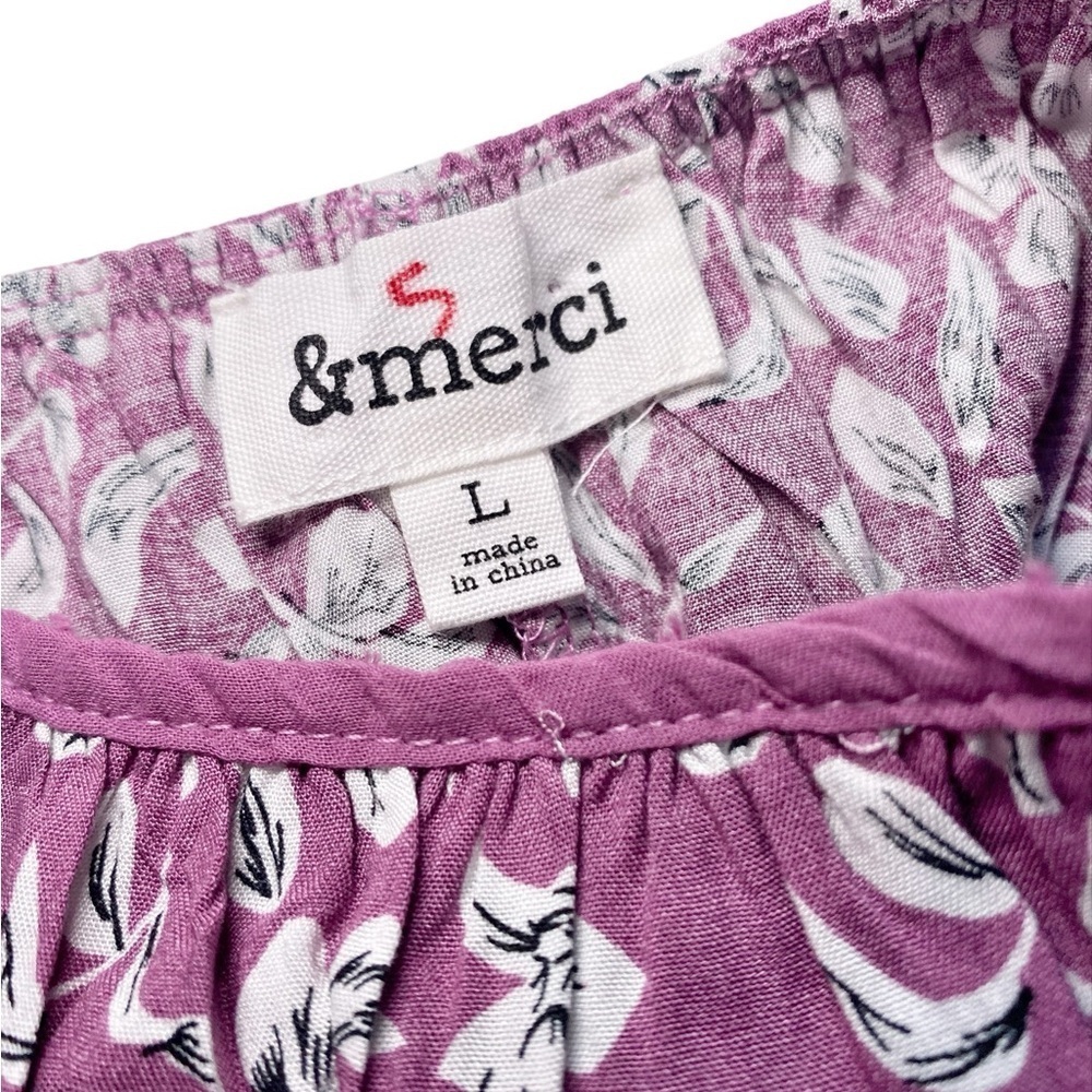 &Merci Purple Eyelet Ruffle Sleeveless Top - Picture 6 of 12